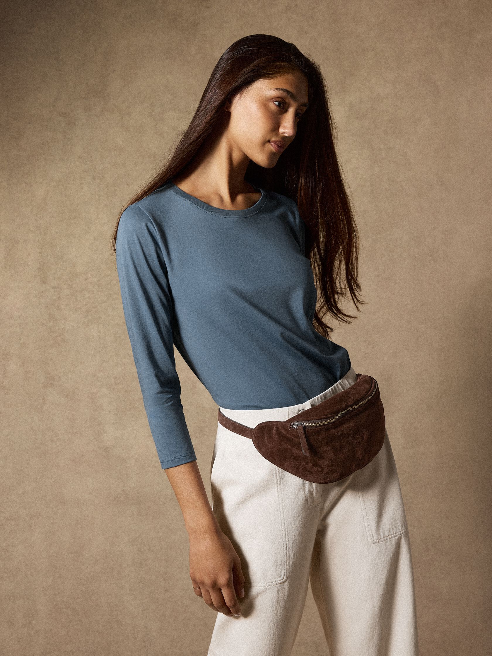 Organic Pima Cotton Jersey 3/4-Sleeve Tee