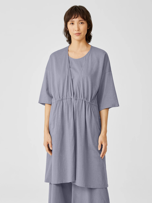 Slubby Organic Cotton V-Neck Sleep Robe