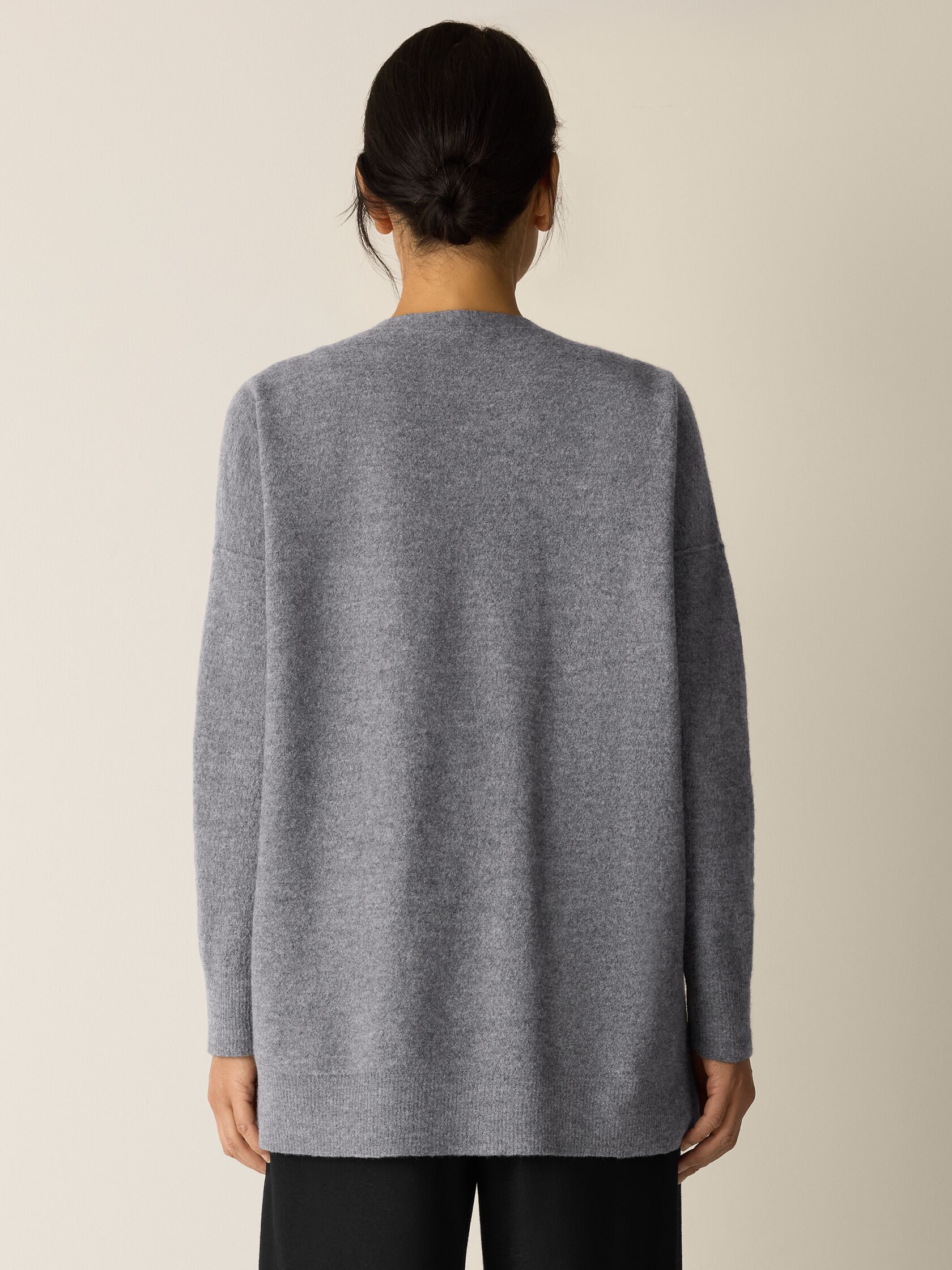 Fine Felted Wool Long Cardigan in Regenerative Wool