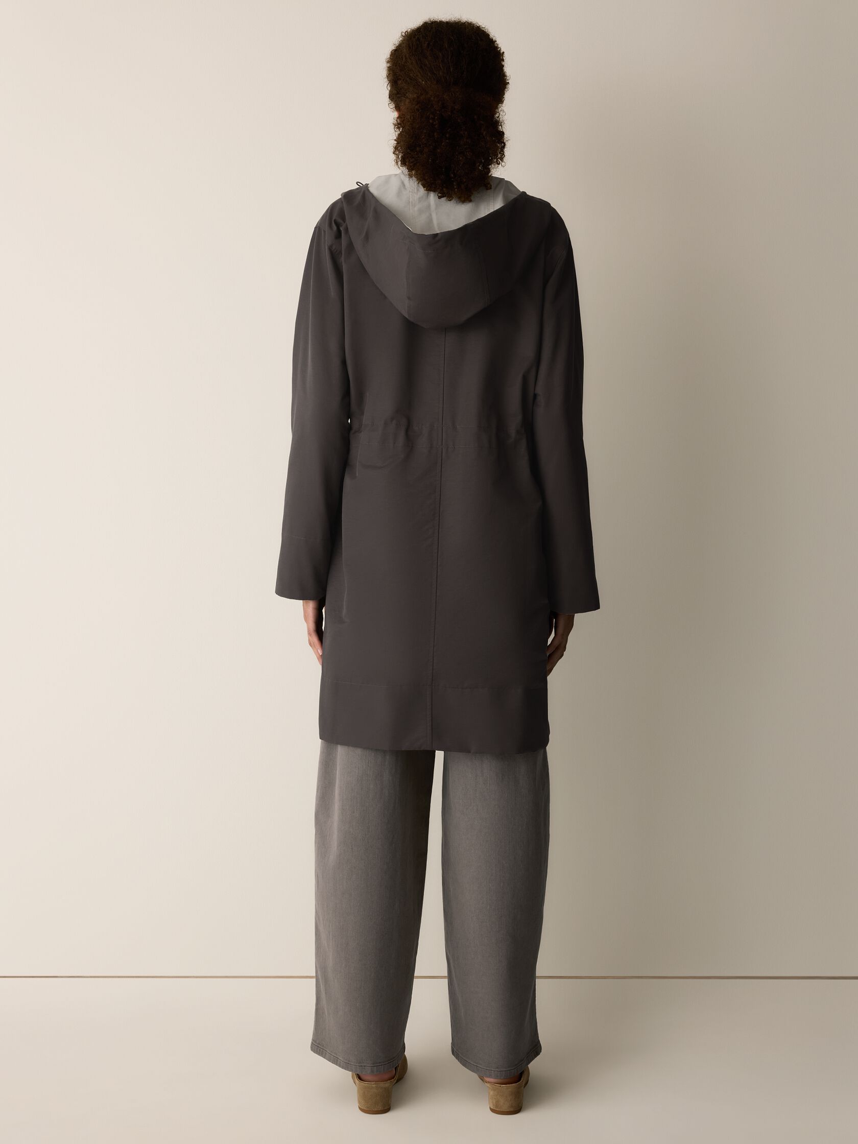 Cotton Nylon Reversible Hooded Coat