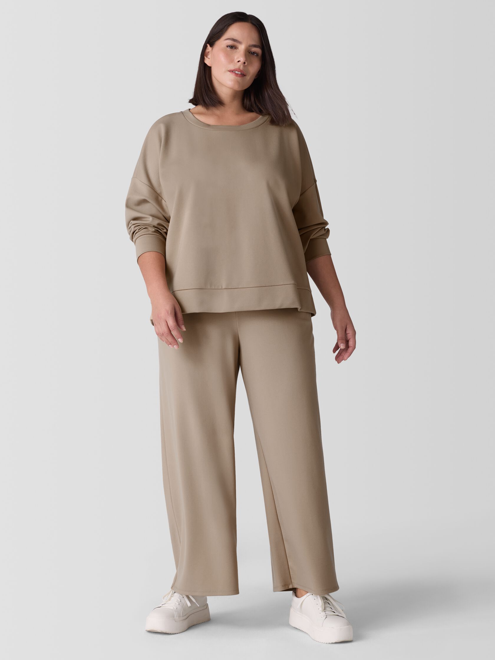Lightweight Ponte Round Neck Top