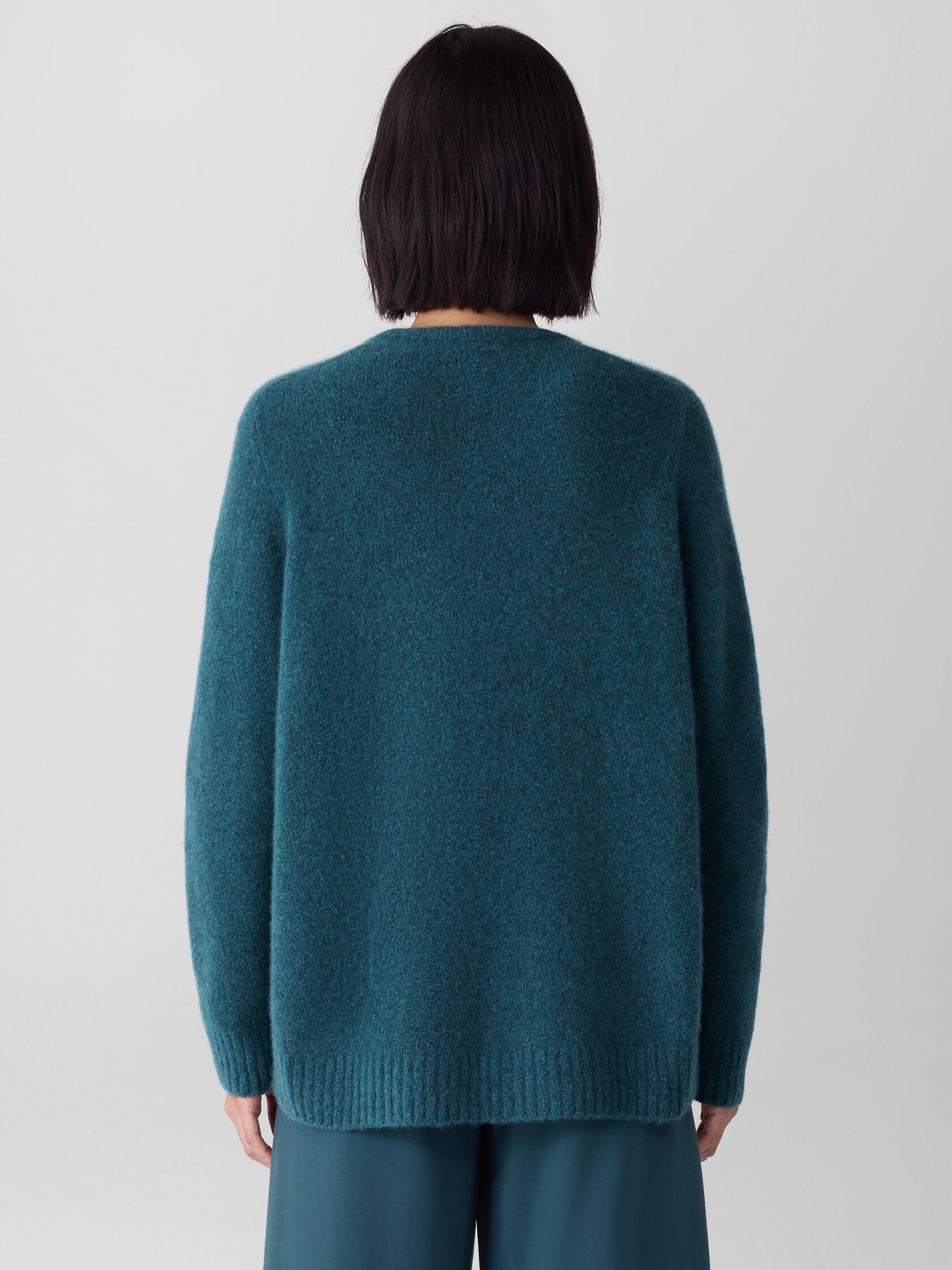 Cashmere Silk Boucle Bliss Crew Neck Long Top