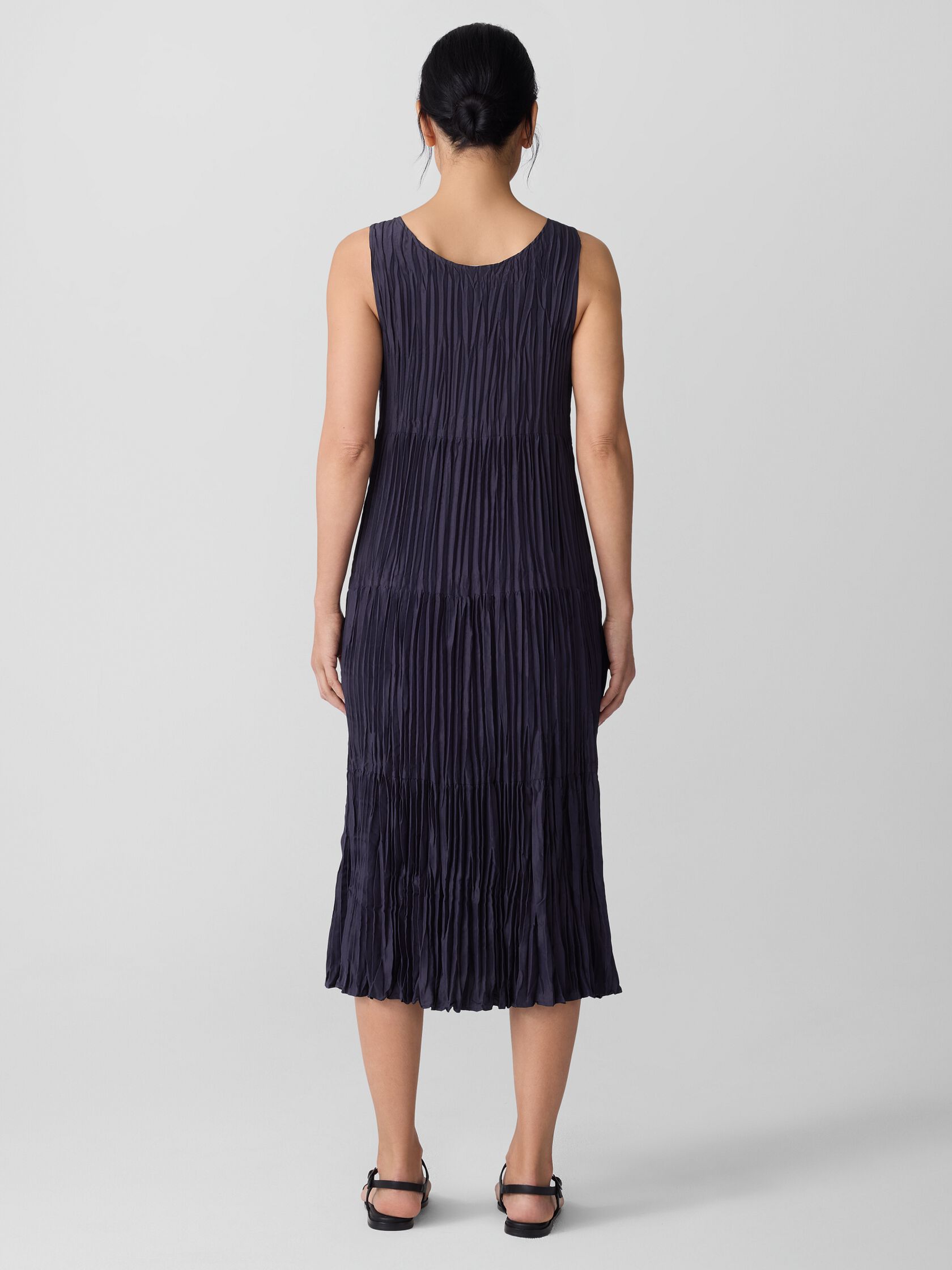 Crushed Silk Tiered Dress