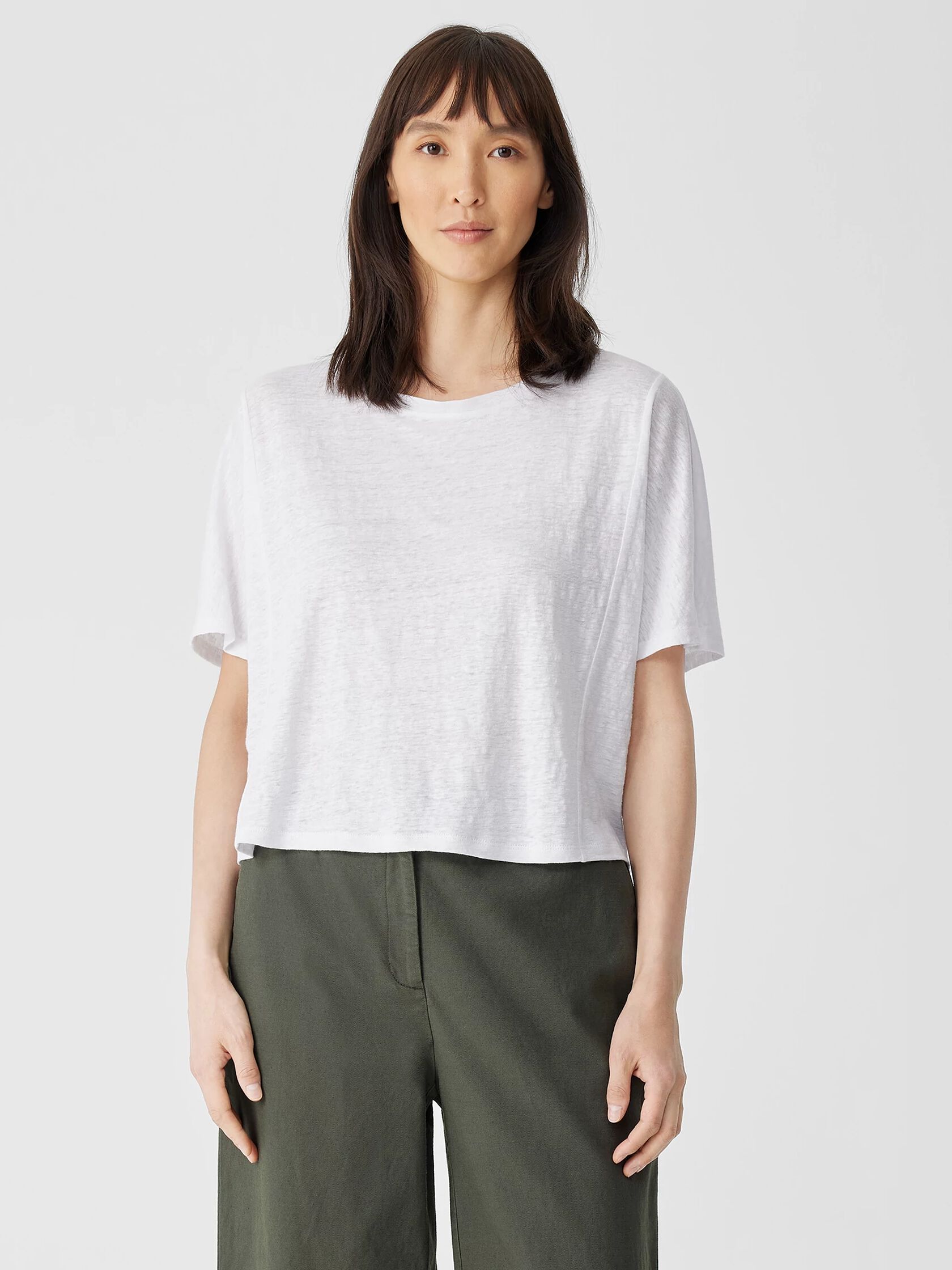 Organic Linen Jersey Round Neck Tee