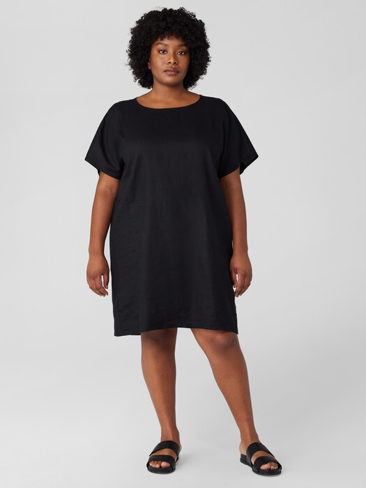 Organic Linen Ballet Neck Dress