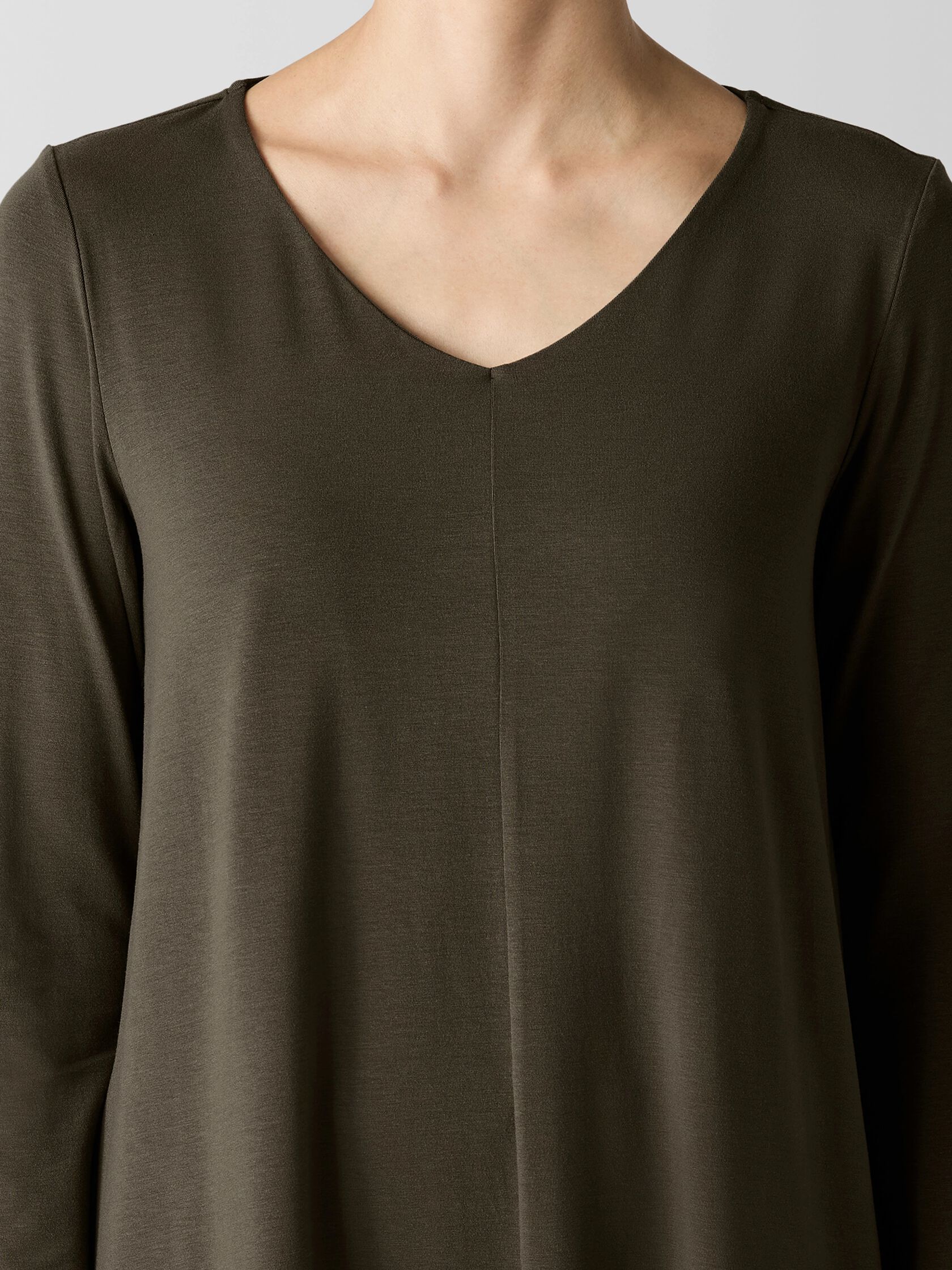 Fine Jersey V-Neck Long Top