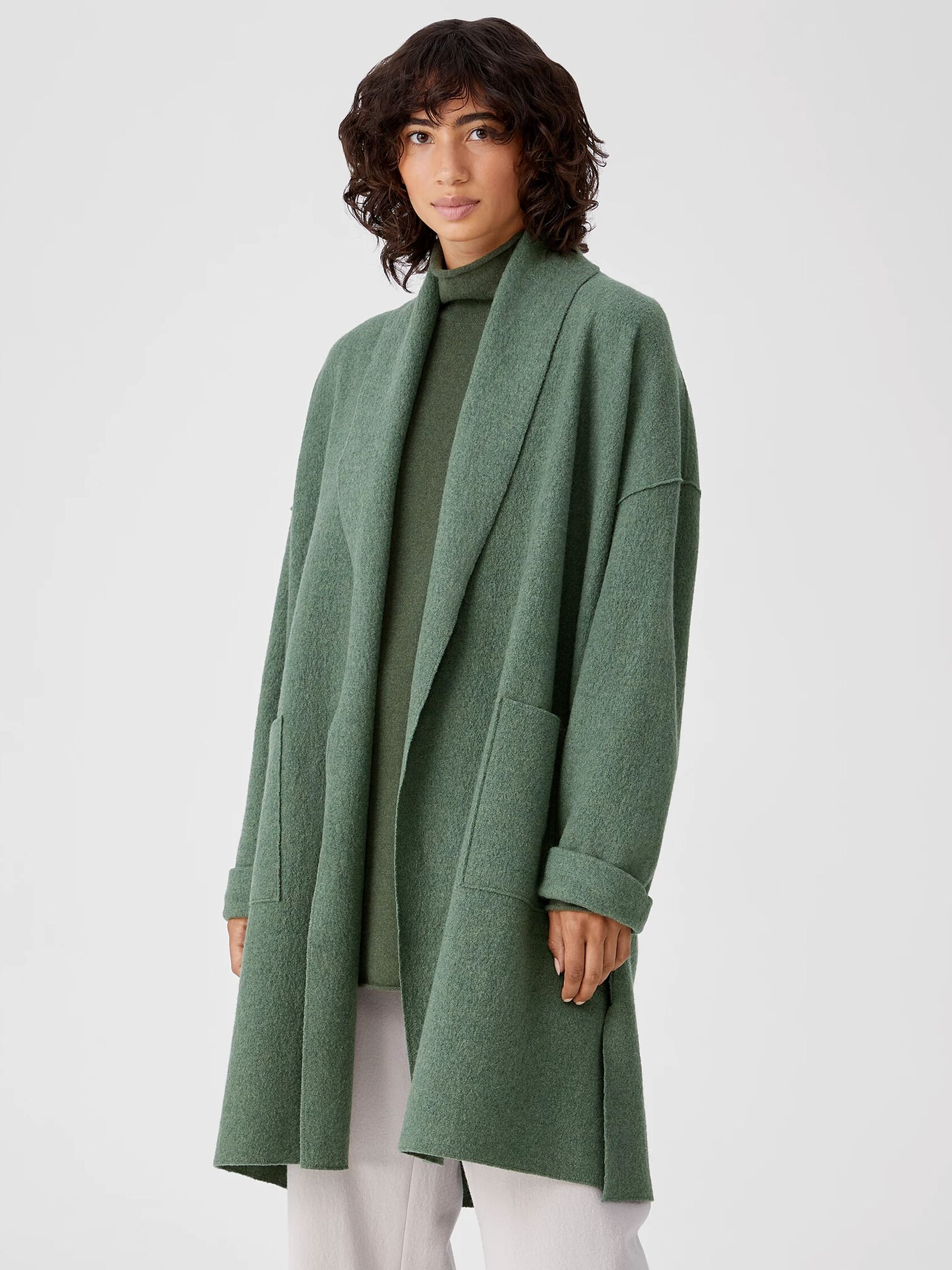 Lightweight Boiled Wool Coat in Responsible Wool