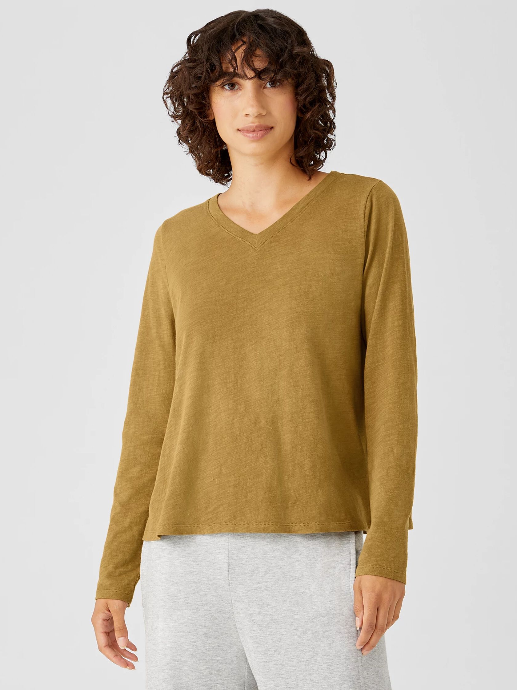 Organic Cotton Slub Long -Sleeve Tee
