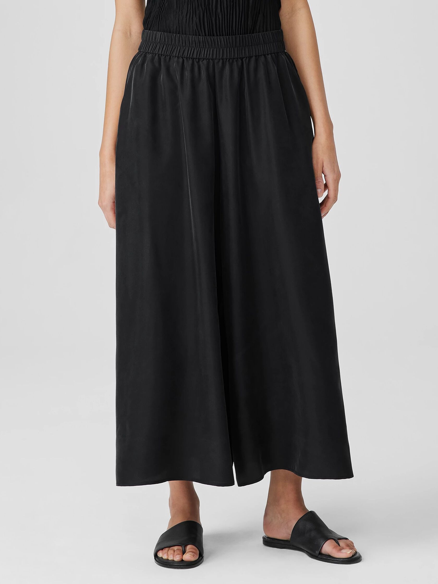 Washed Silk Skirt Pant