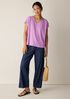 Organic Linen Jersey V-Neck Tee