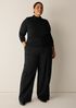 Sheer Cotton Blend Knit Funnel Neck Top