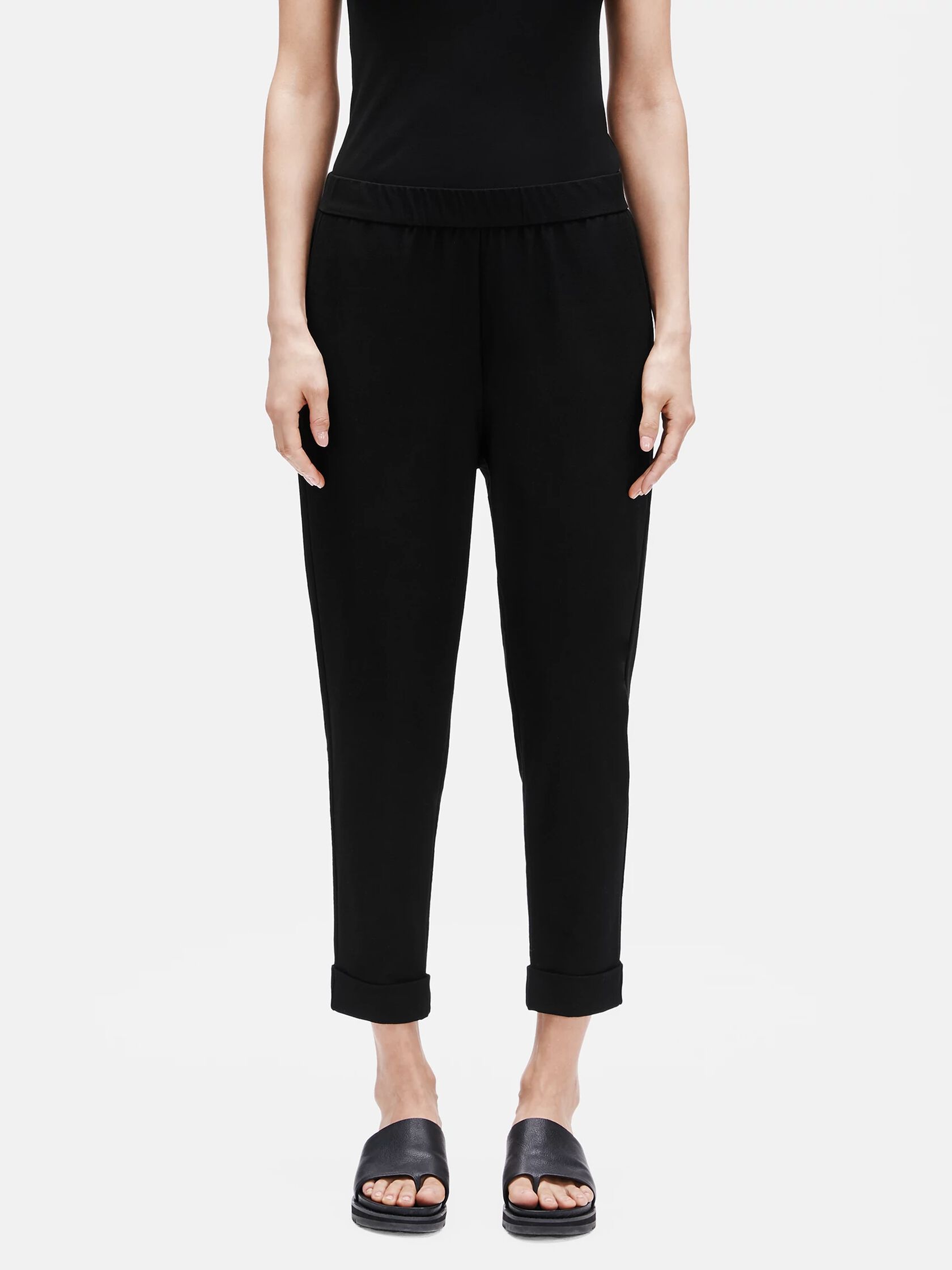 Washable Stretch Crepe Slouchy Ankle Pant