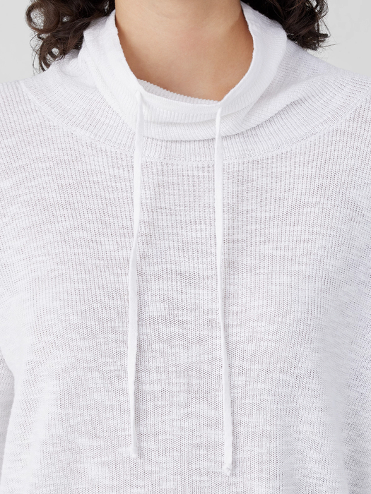 Organic Linen Cotton Slub Funnel Neck Top