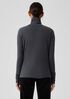 Ribbed Pima Cotton Blend Turtleneck Top