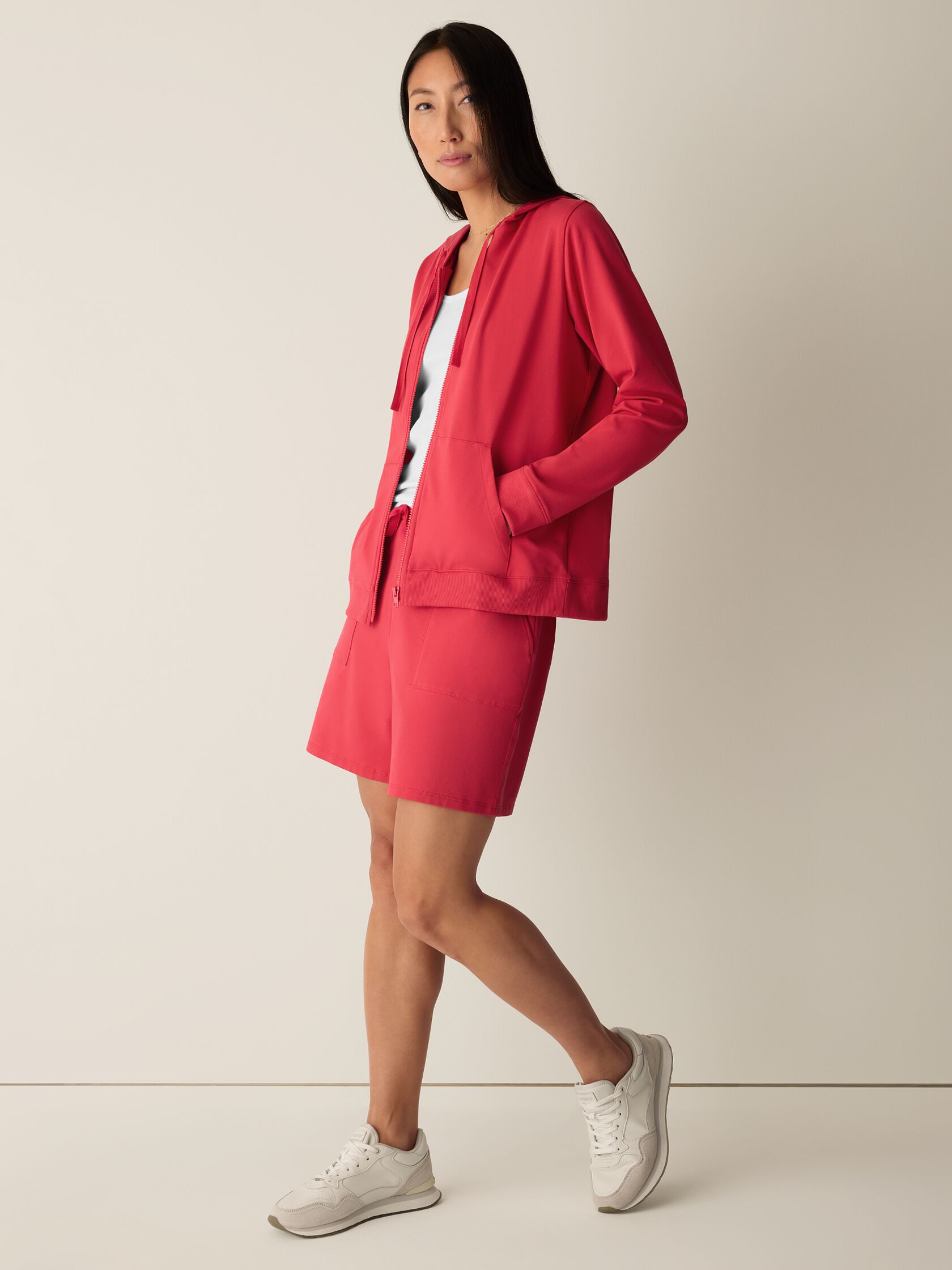 Pima Cotton Stretch Jersey Hooded Jacket