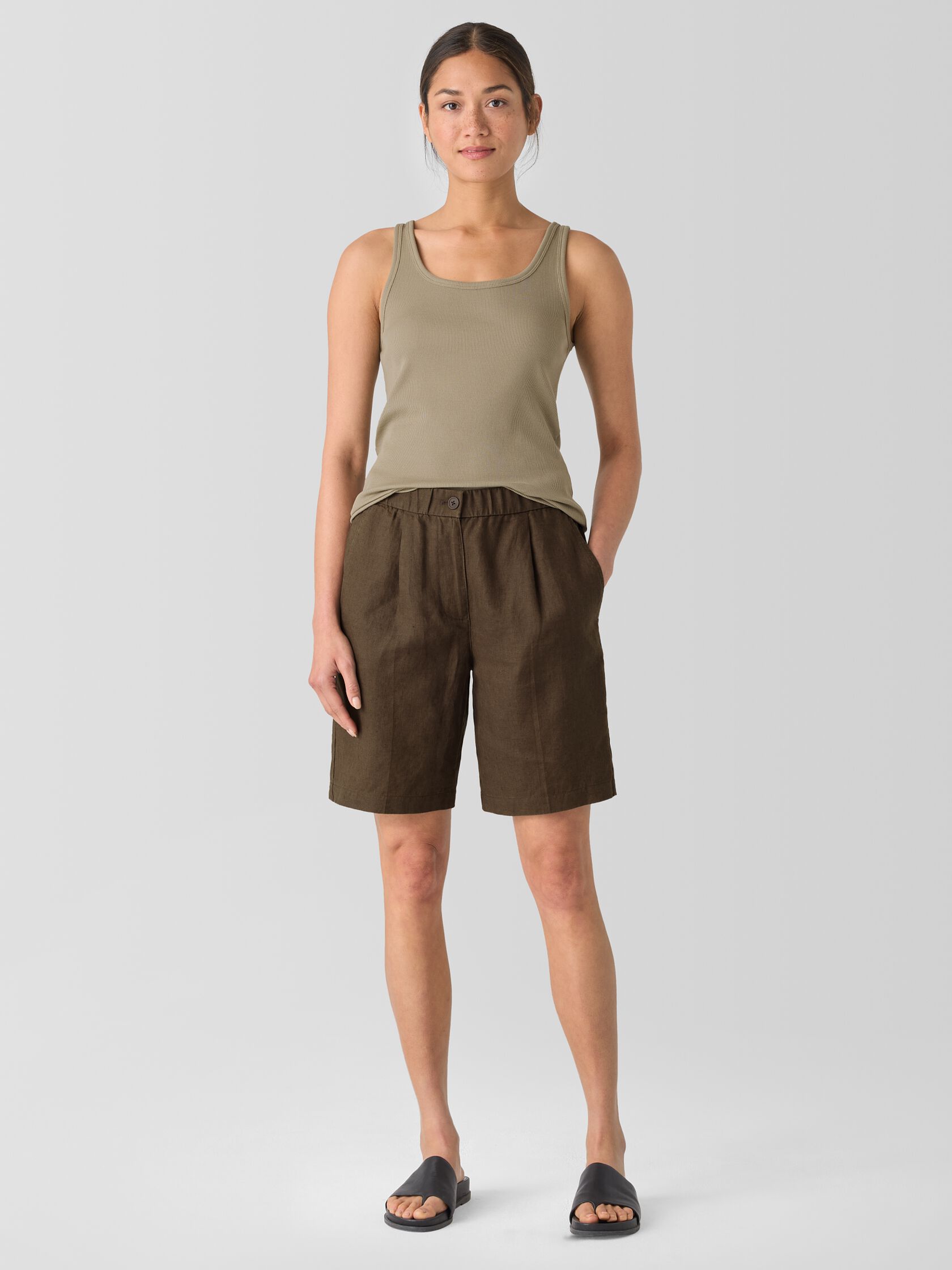 Organic Cotton Stretch Rib Scoop Neck Tank