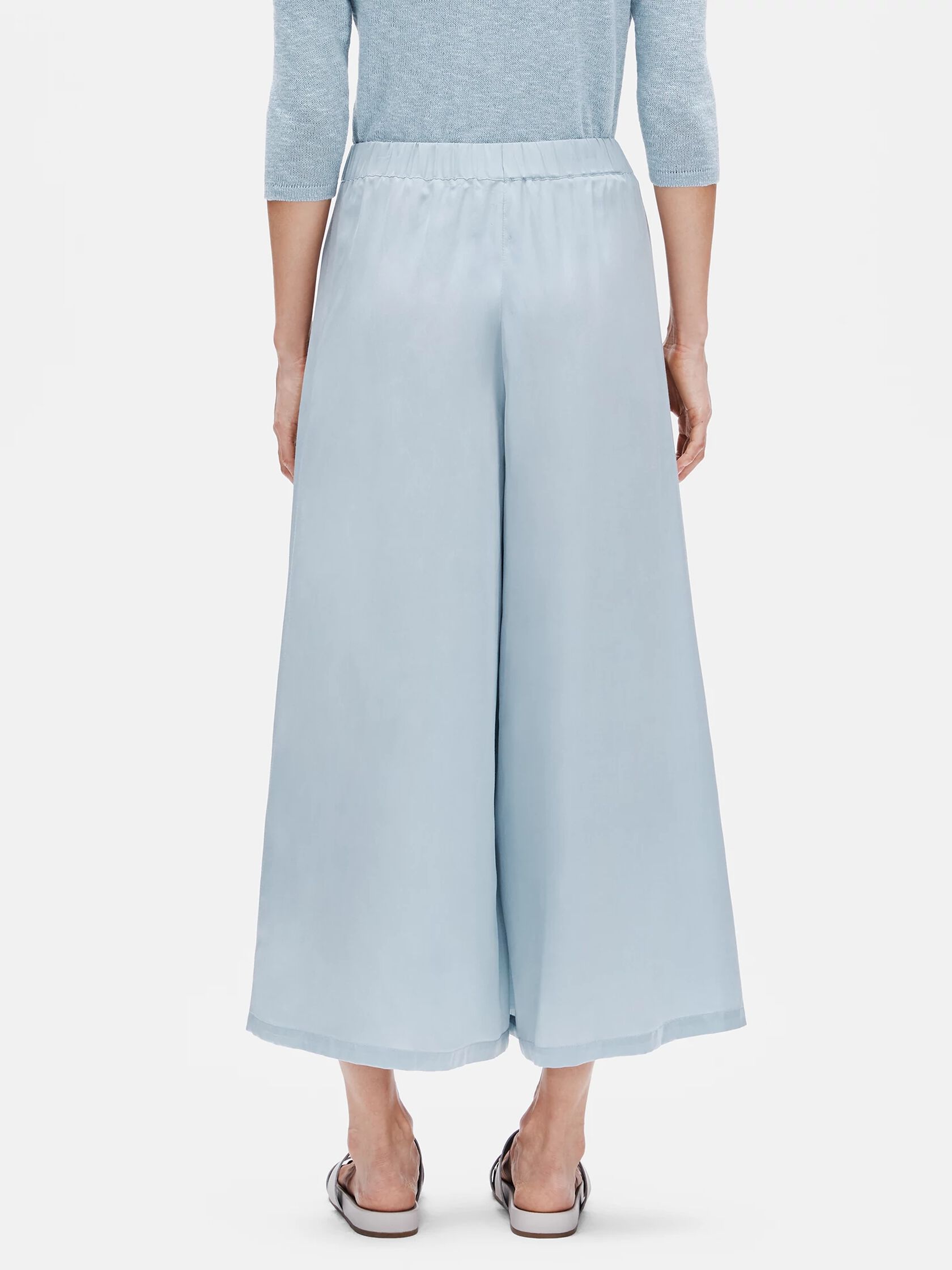 Washed Silk Organic Cotton Culotte Pant