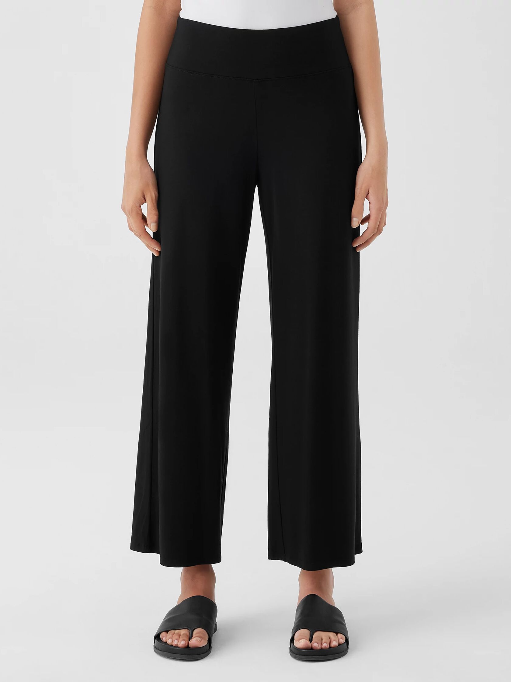 Stretch Jersey Knit Wide-Leg Pant