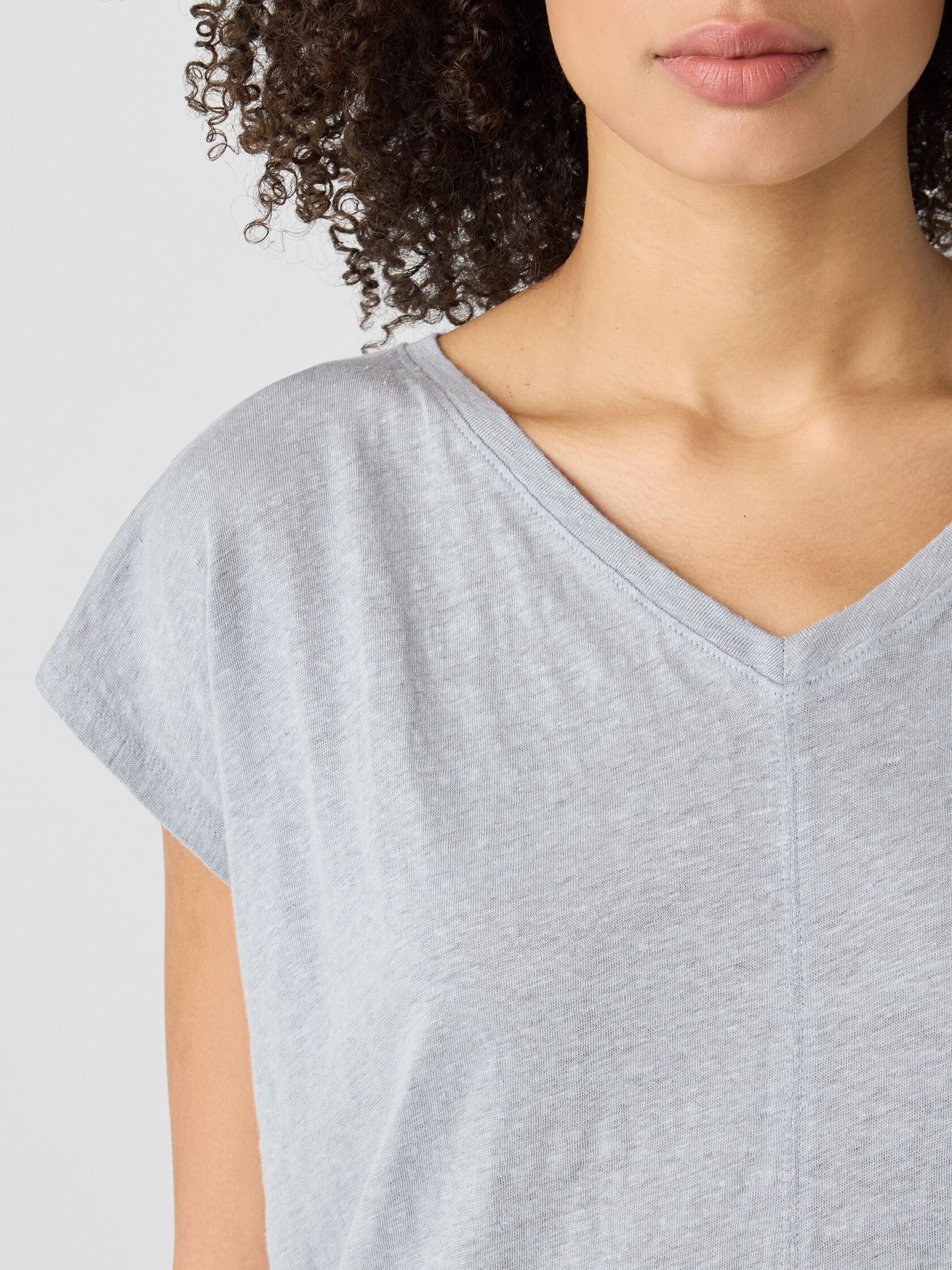 Organic Linen Jersey V-Neck Tee