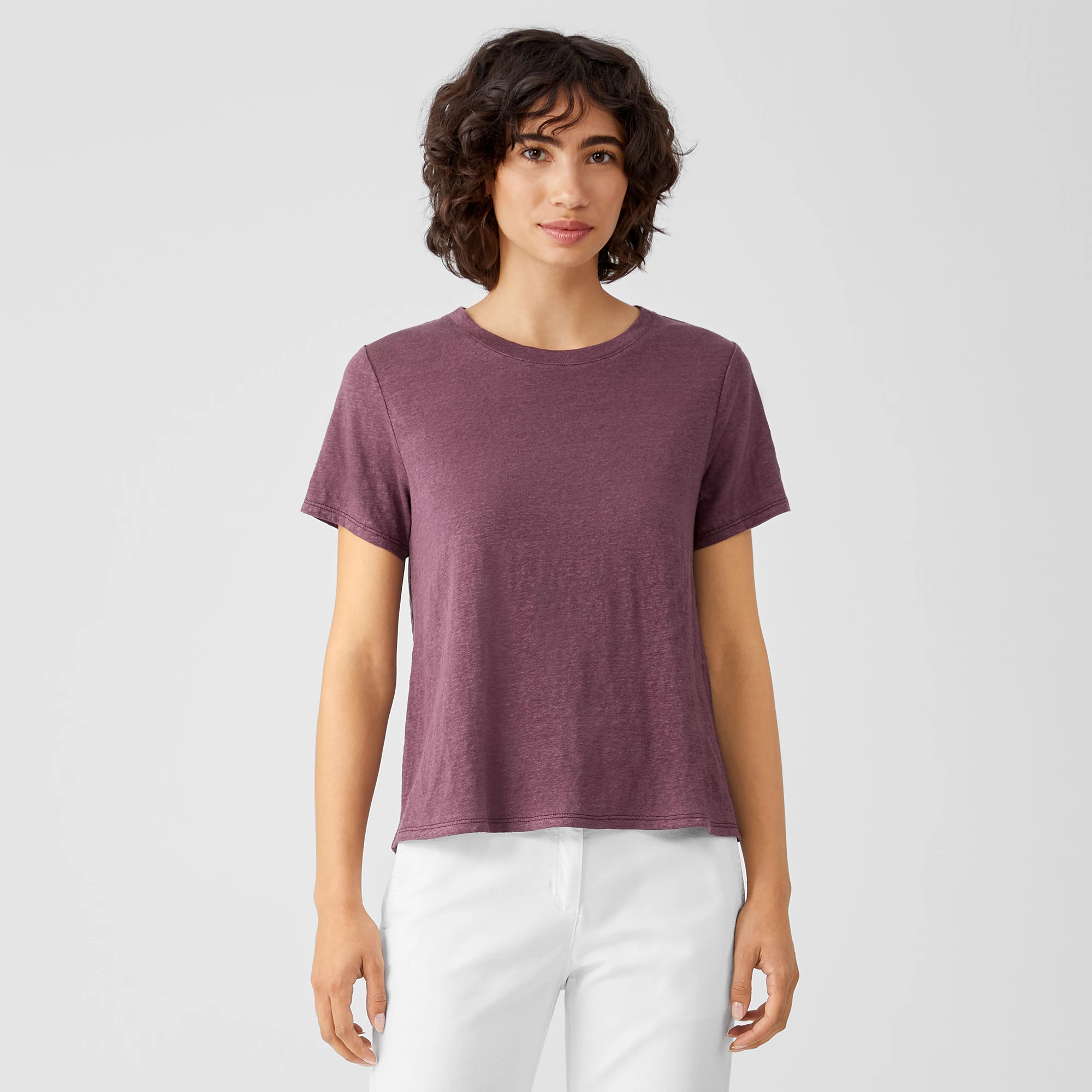 Organic Linen Jersey Crew Neck Tee 
