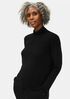 Stretch Silk Jersey Scrunch Neck Top