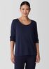 Stretch Silk Jersey Scoop Neck Top