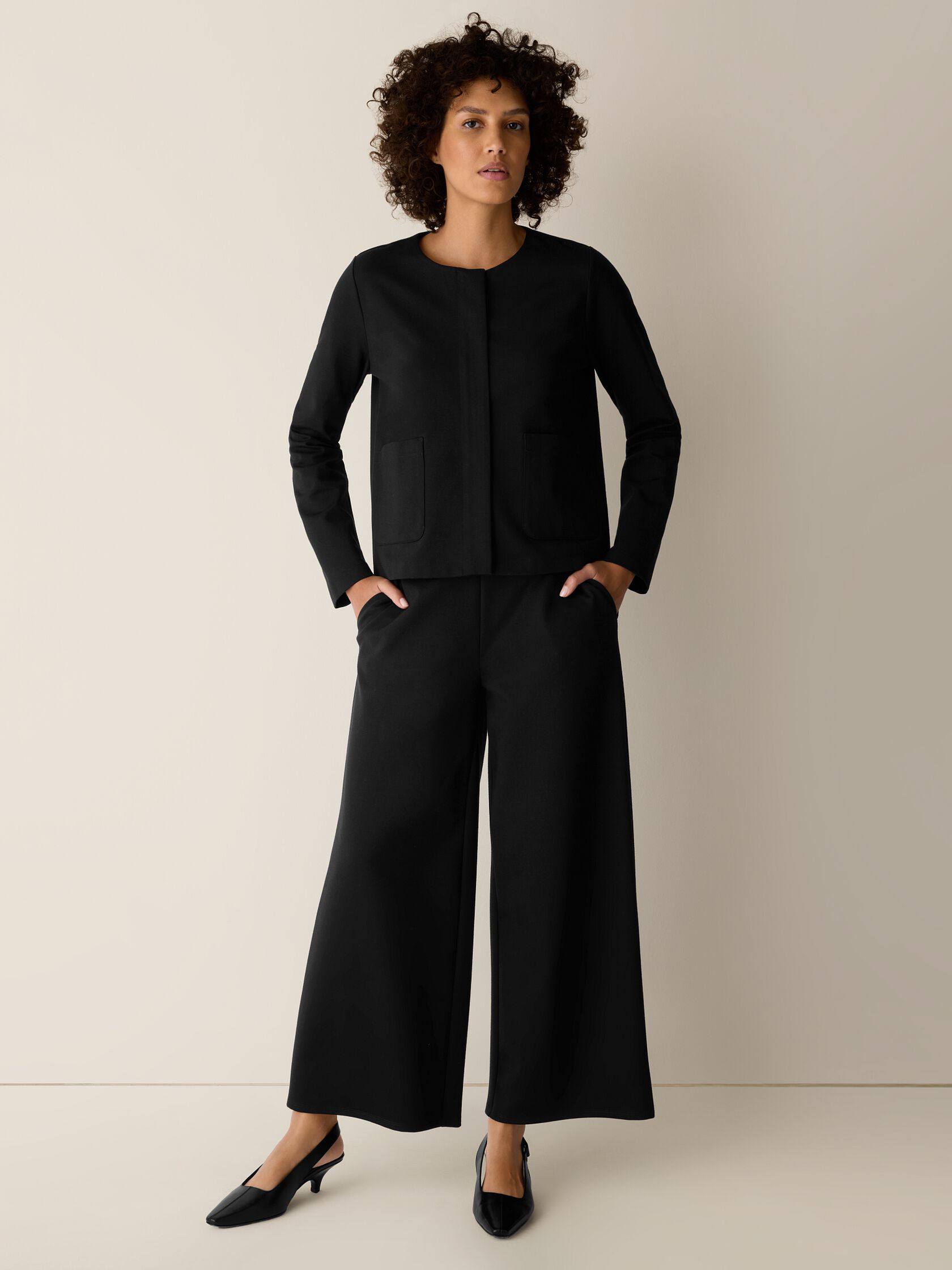 Lightweight Ponte Wide-Leg Pant