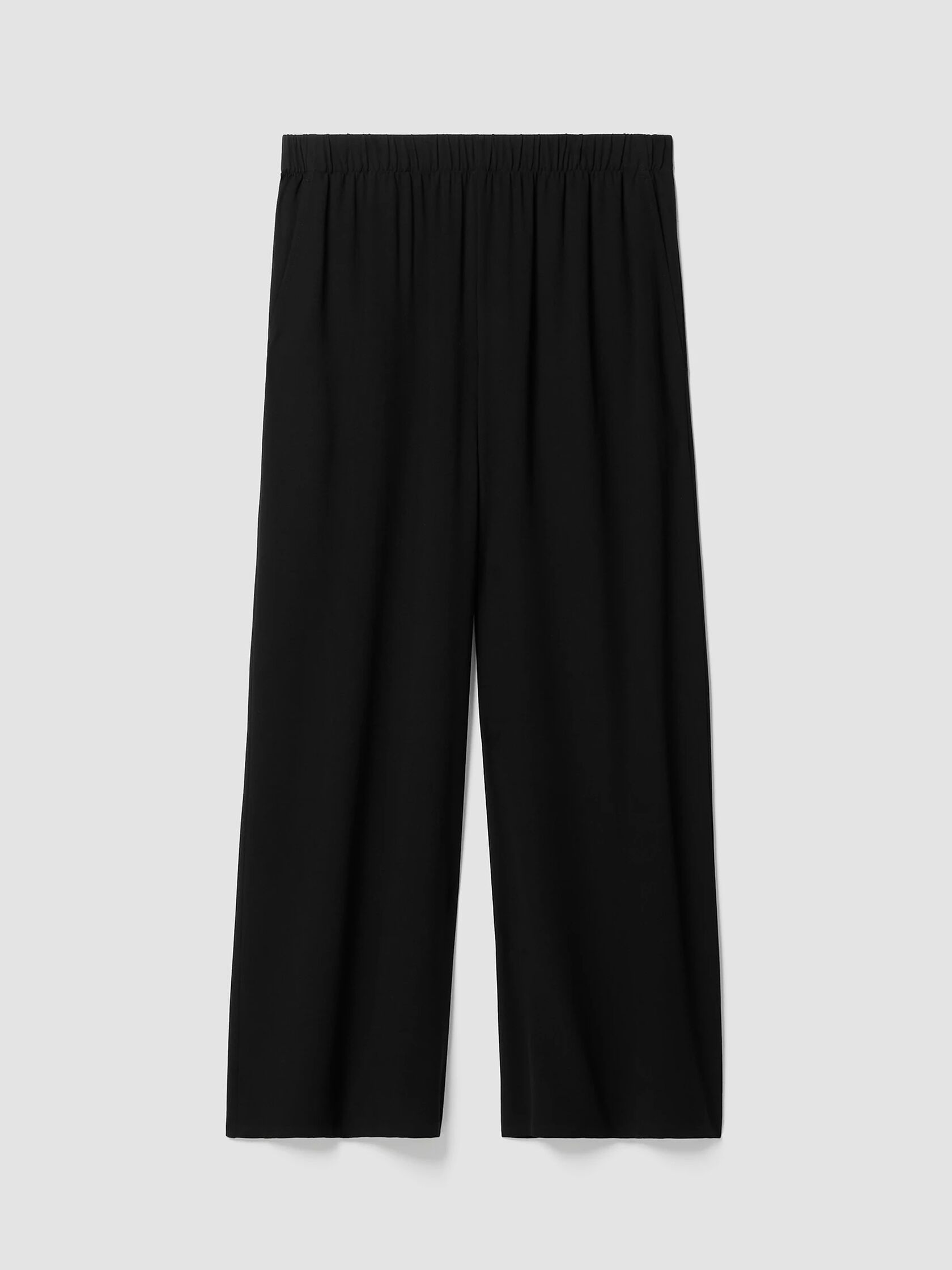 Silk Georgette Crepe Wide-Leg Pant