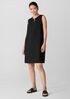 Lightweight Ponte Split Neck Dress