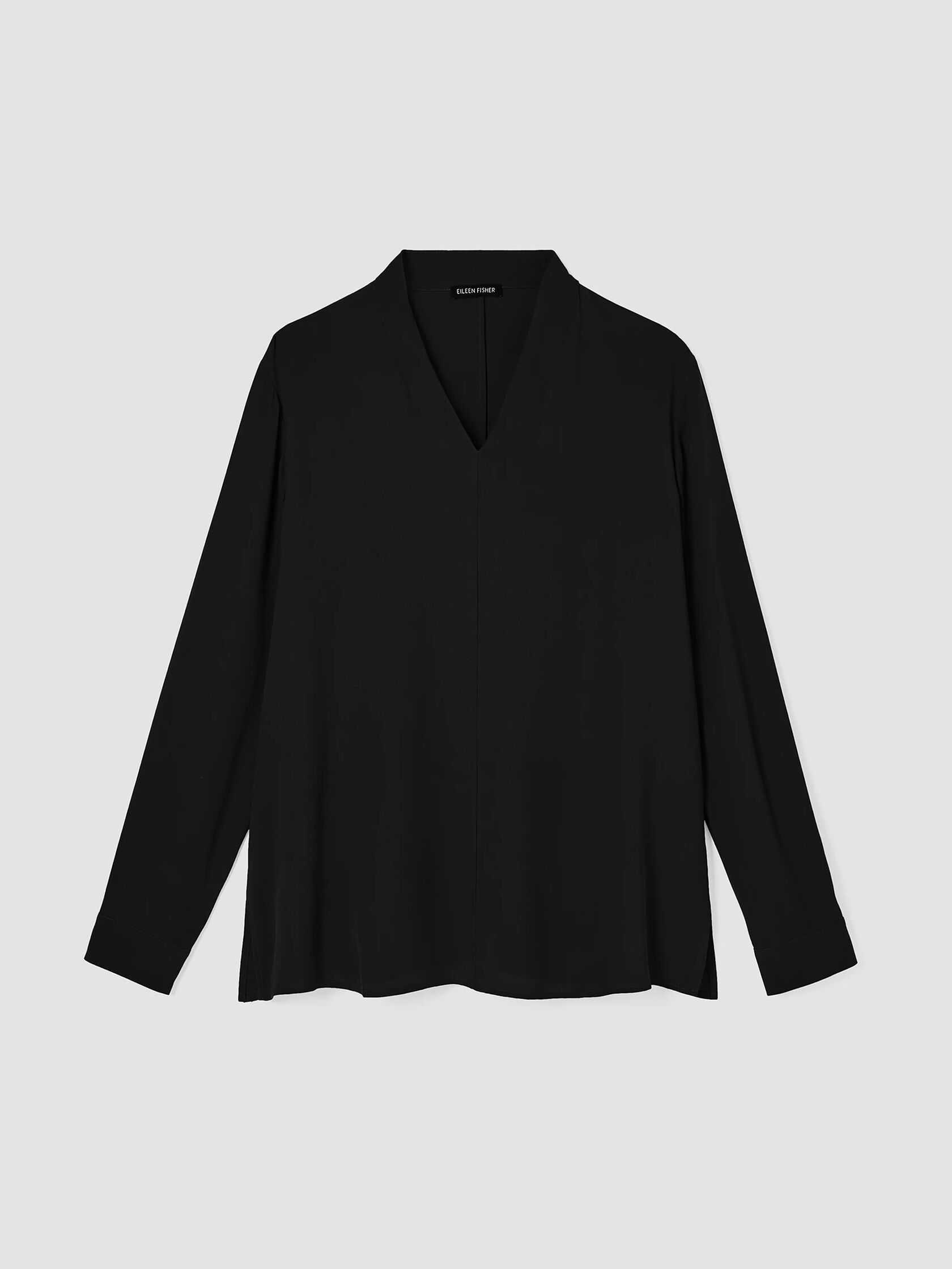 Silk Georgette Crepe V-Neck Top