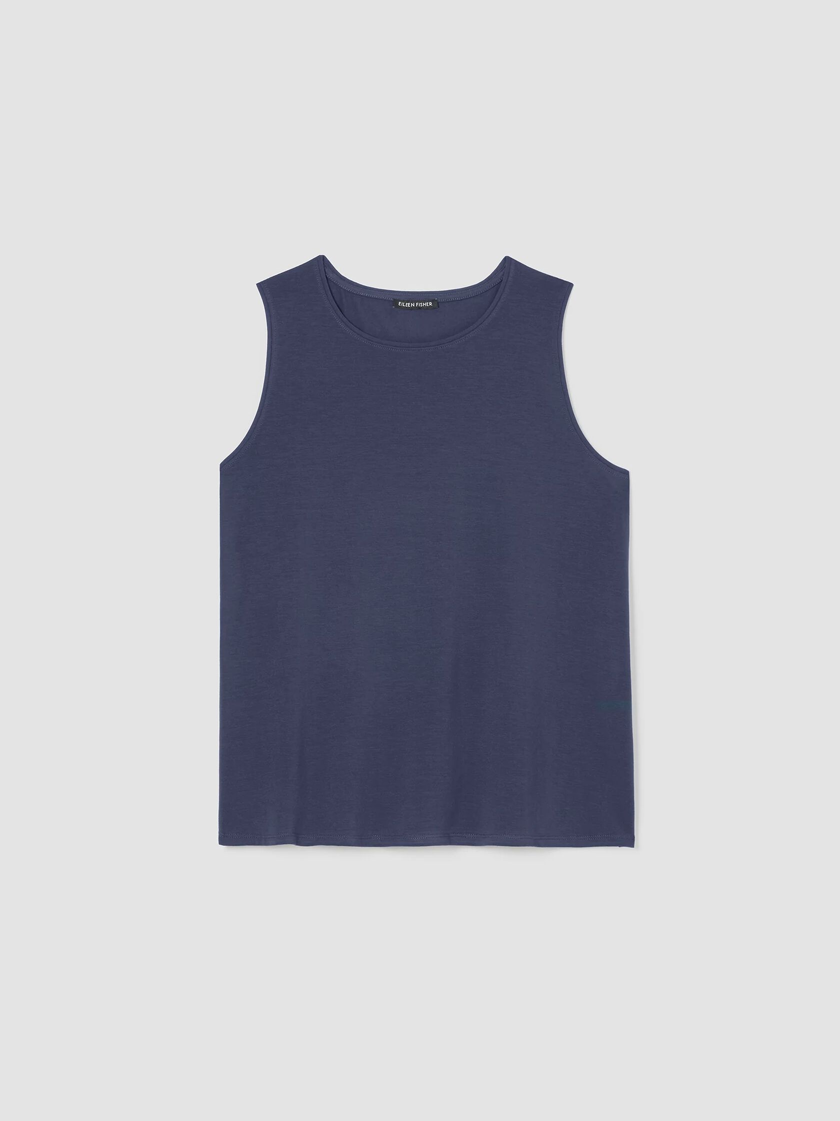 Stretch Jersey Knit Jewel Neck Tank