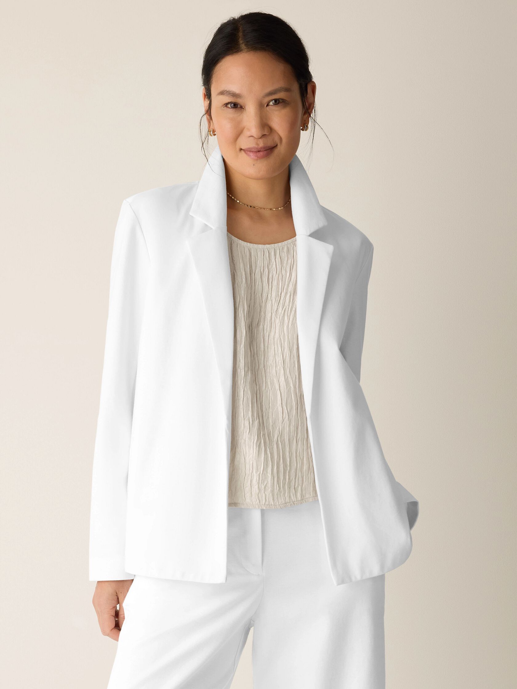 Cotton Blend Ponte Blazer