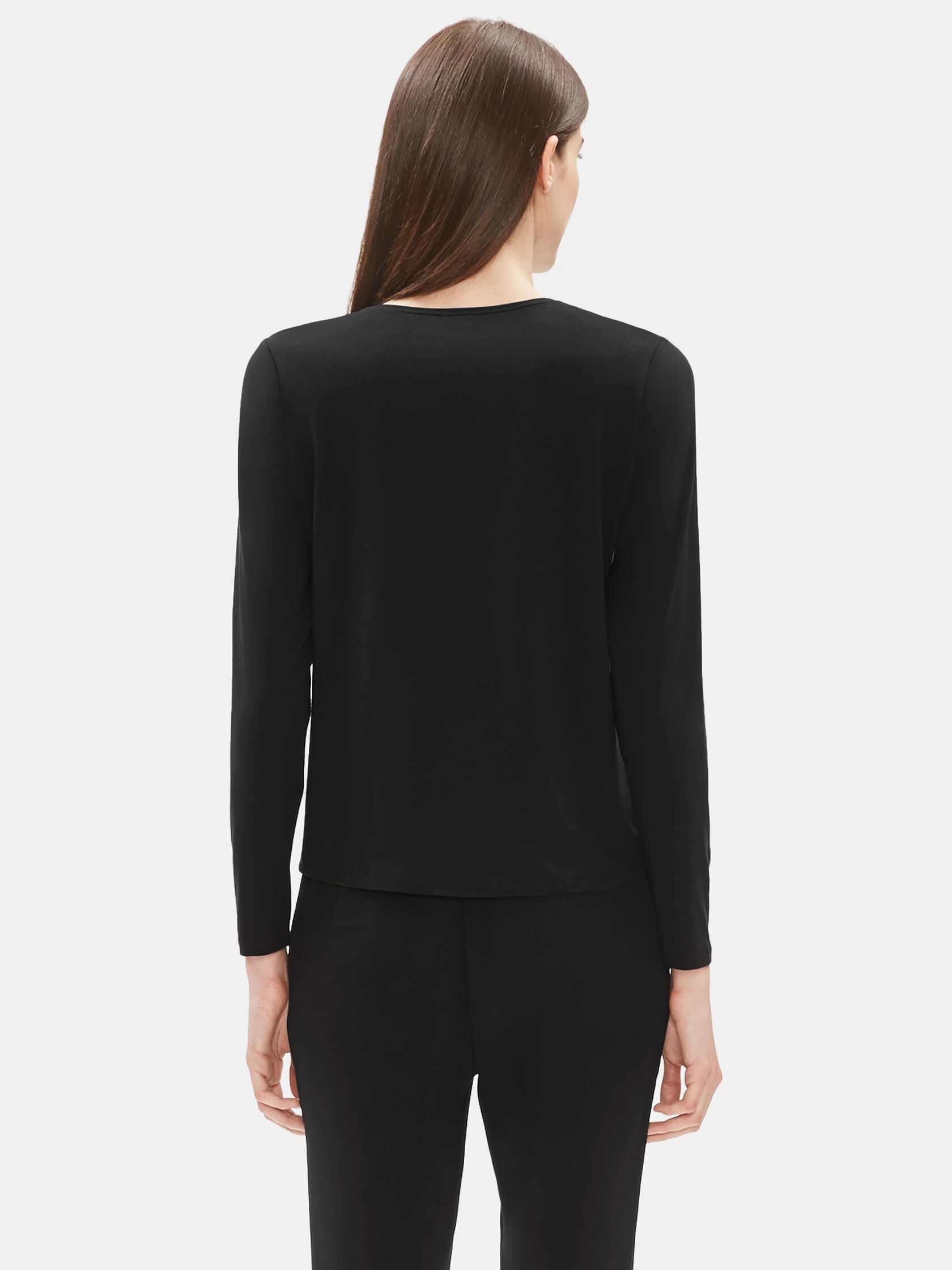 System Lightweight Viscose Jersey Crew Neck Top