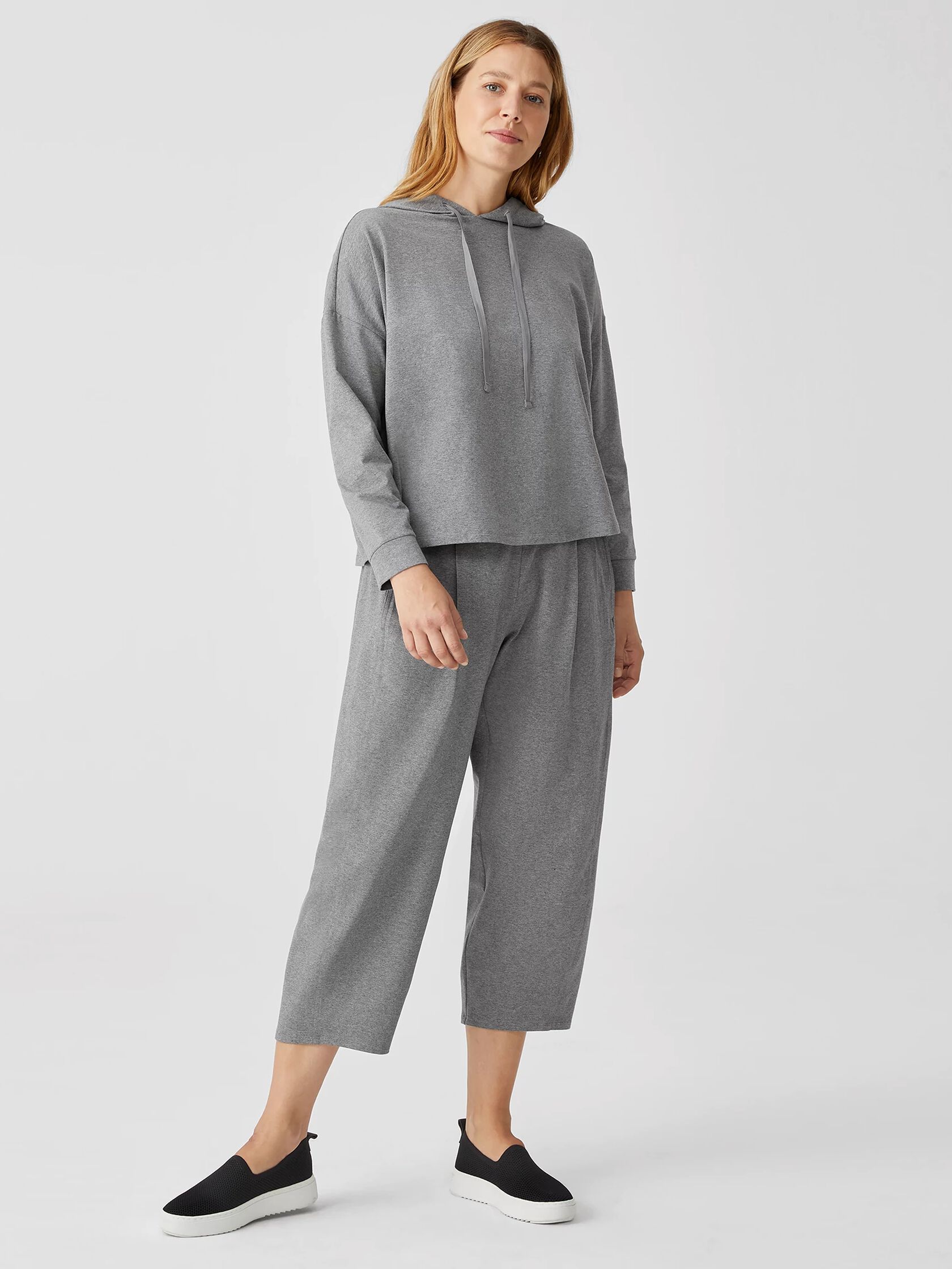 Heathered Organic Cotton Hooded Top