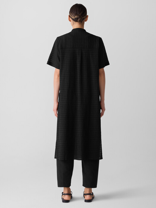 Organic Cotton Voile Box Band Collar Shirt
