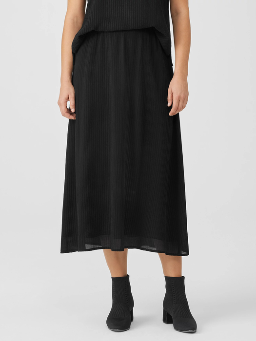 Accordion Silk Jacquard Skirt