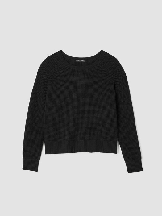 Cotton and Recycled Cashmere Thermal Crew Neck Top
