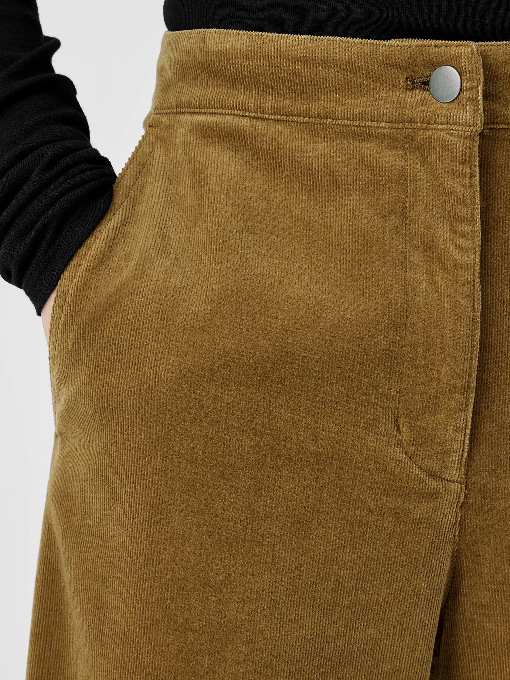 Organic Cotton Stretch Corduroy Wide-Leg Pant