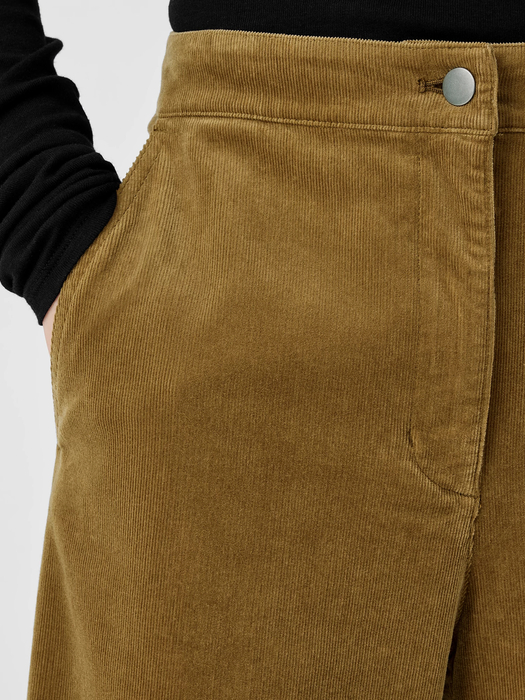 Organic Cotton Stretch Corduroy Wide-Leg Pant