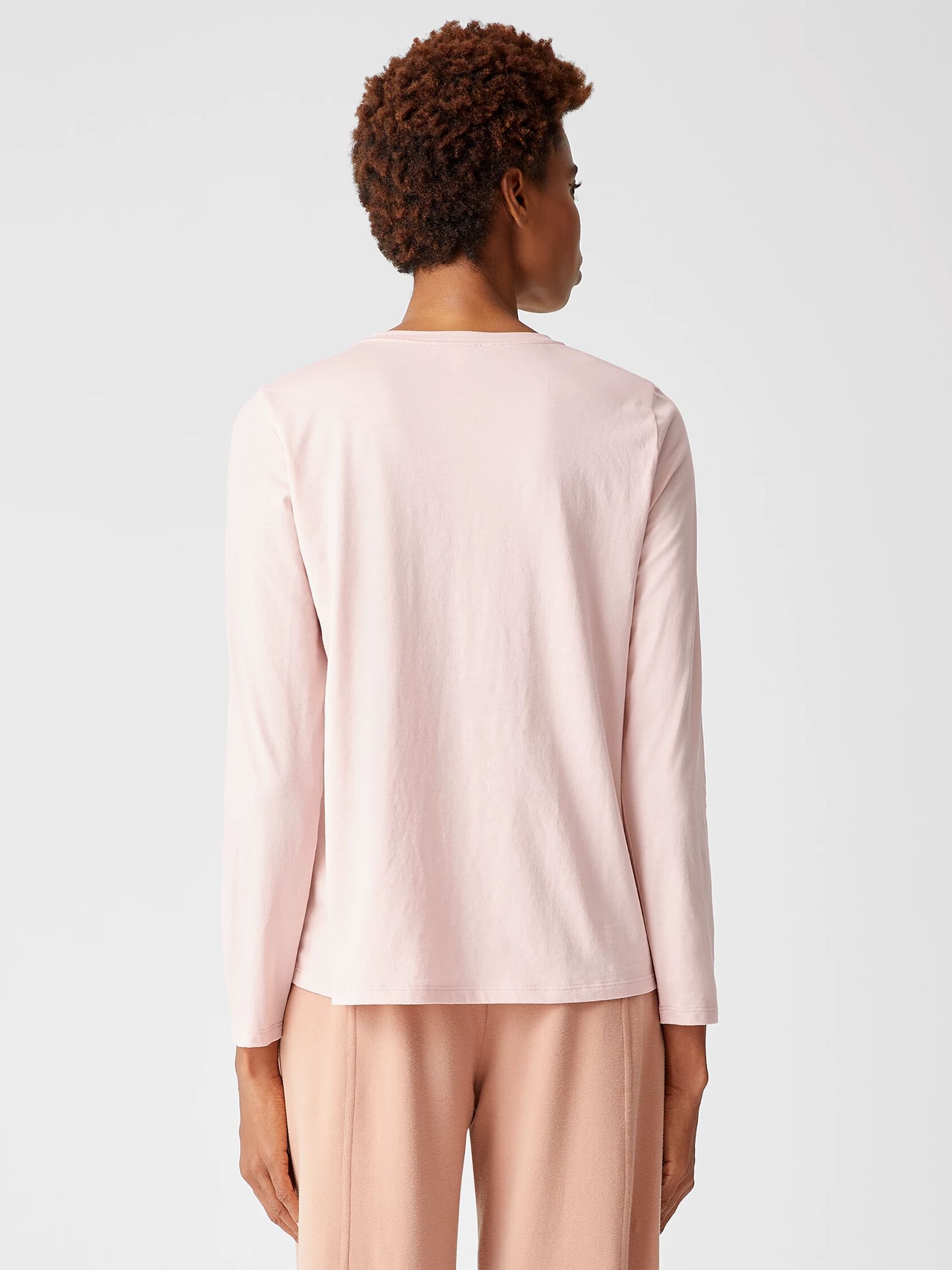 Organic Pima Cotton Jersey LongSleeve Tee EILEEN FISHER