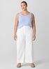 Stretch Cotton Twill Wide-Leg Trouser Pant