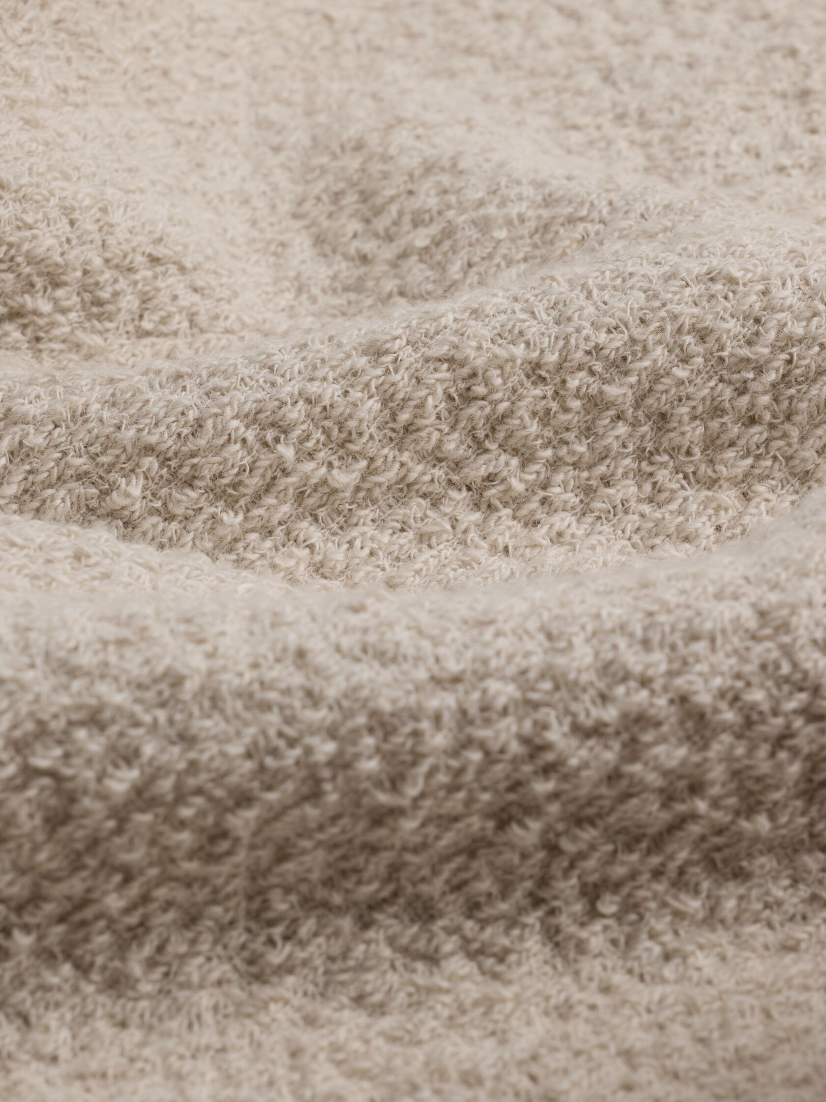 Organic Cotton Boucle Knit Hooded Jacket