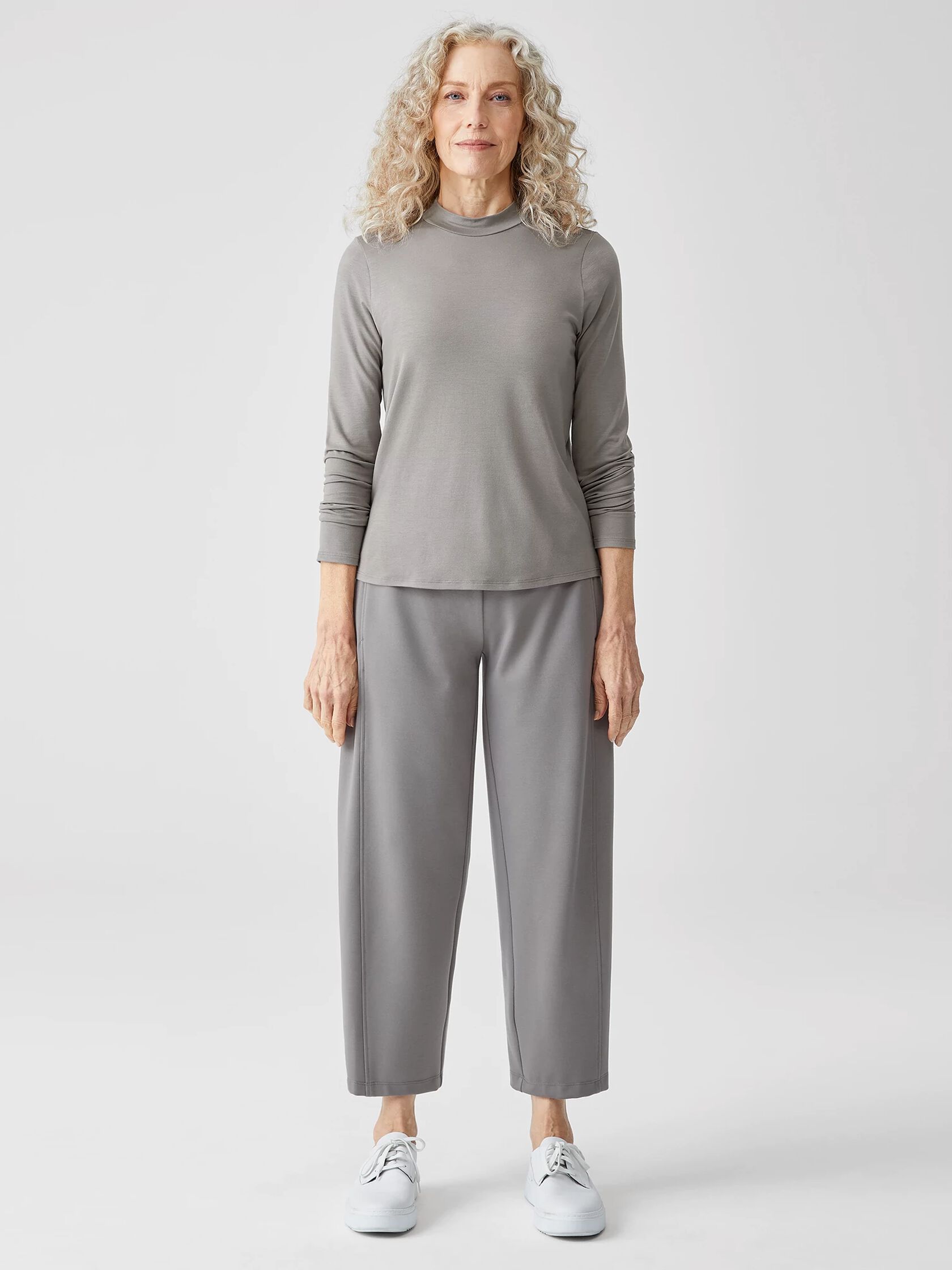 Fine Jersey Mock Neck Top