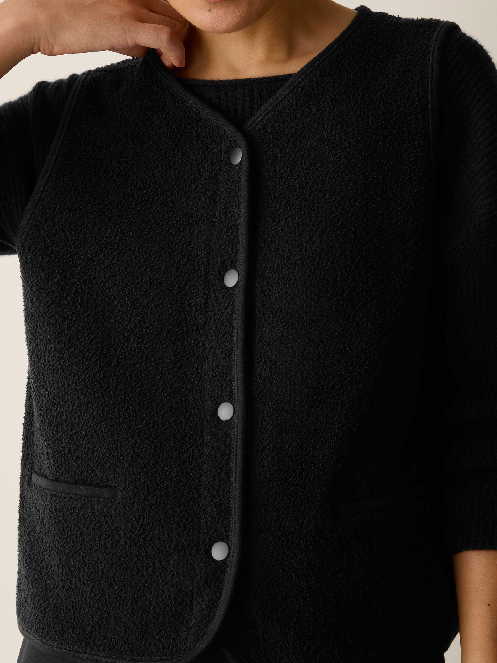 Organic Cotton Stretch Boucle Vest