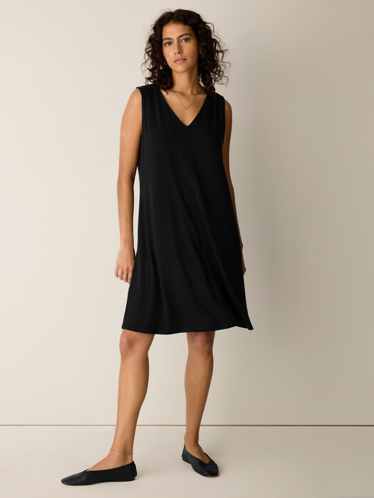 Eileen Fisher - Women's Fine Jersey Easy Dress - Black - Size: Extra Large regular Eileen Fisher - Women's Fine Jersey Easy Dress - Black - Size: Extra Large regular