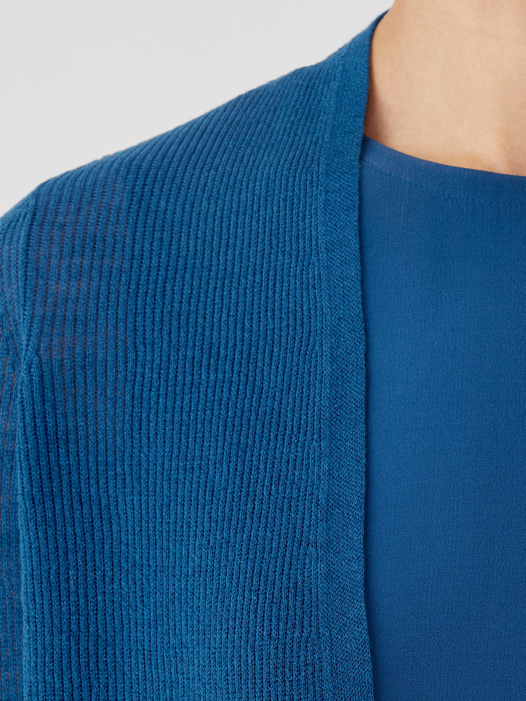 Organic Linen Cotton Airy Tuck Cropped Cardigan