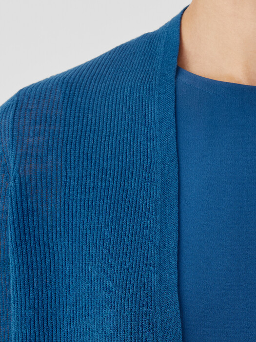 Organic Linen Cotton Airy Tuck Cropped Cardigan