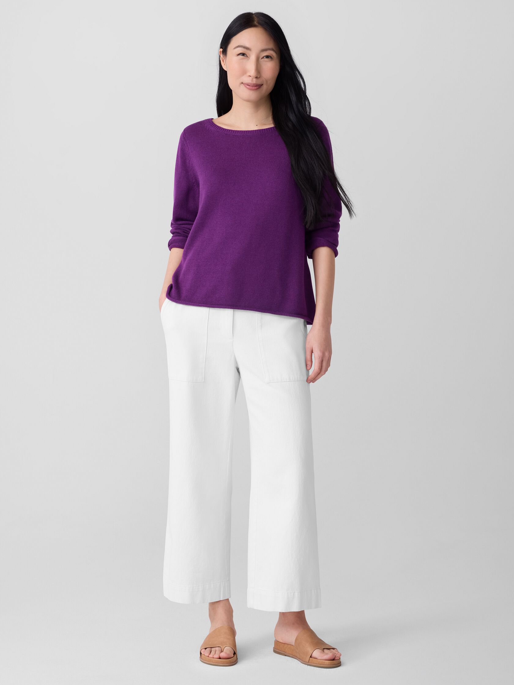 Peruvian Cotton Blend Bateau Neck Top