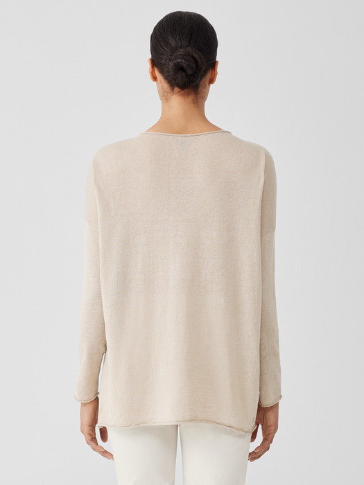 Organic Linen Cotton Jersey Round Neck Top