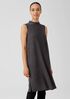 Woven Plisse Mock Neck Dress